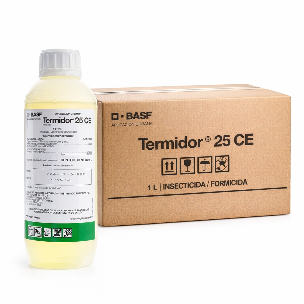 Caja 10pzas Termidor 25 Ce Veneno Mata Cucarachas Termitas Hormigas Arañas