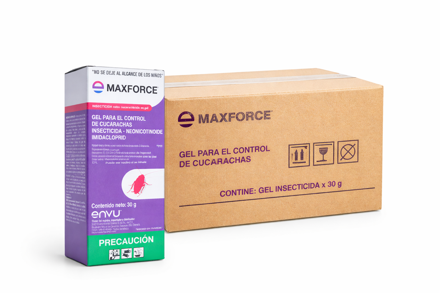 Caja 24pzas Maxforce Gel Envu 30gr Veneno mata Cucarachas