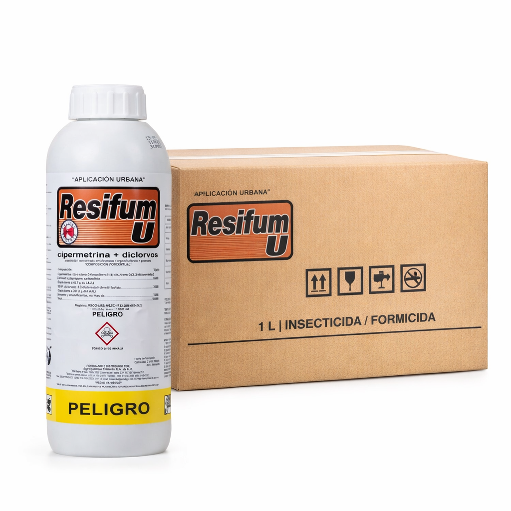 Caja 10pzas de Resifum U Diclorvos Cipermetrina Insecticida Mata Cucarachas Hormigas Grillos Alacranes