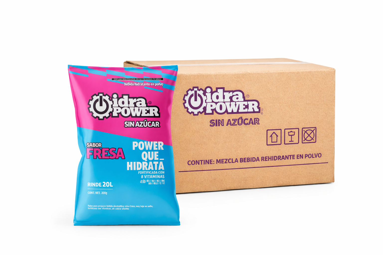 Caja 20 Sobres Idrapower sin Azúcar para 20 Lt de 200g