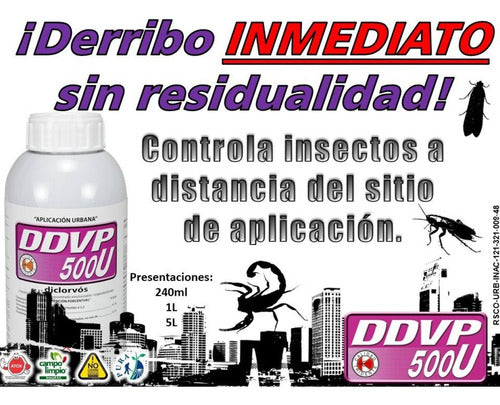 Insecticida Ddvp 500u 240ml Tridente Alacranes Cucarachas