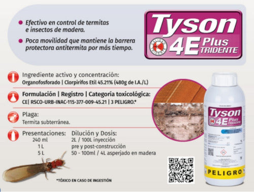 Tyson 4e 1 L Clorpirifos Insecticida Termitas