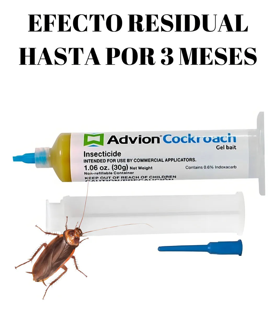 3pzas Veneno Mata Cucaracha Advion Jeringa Insecticida en Gel 30gr