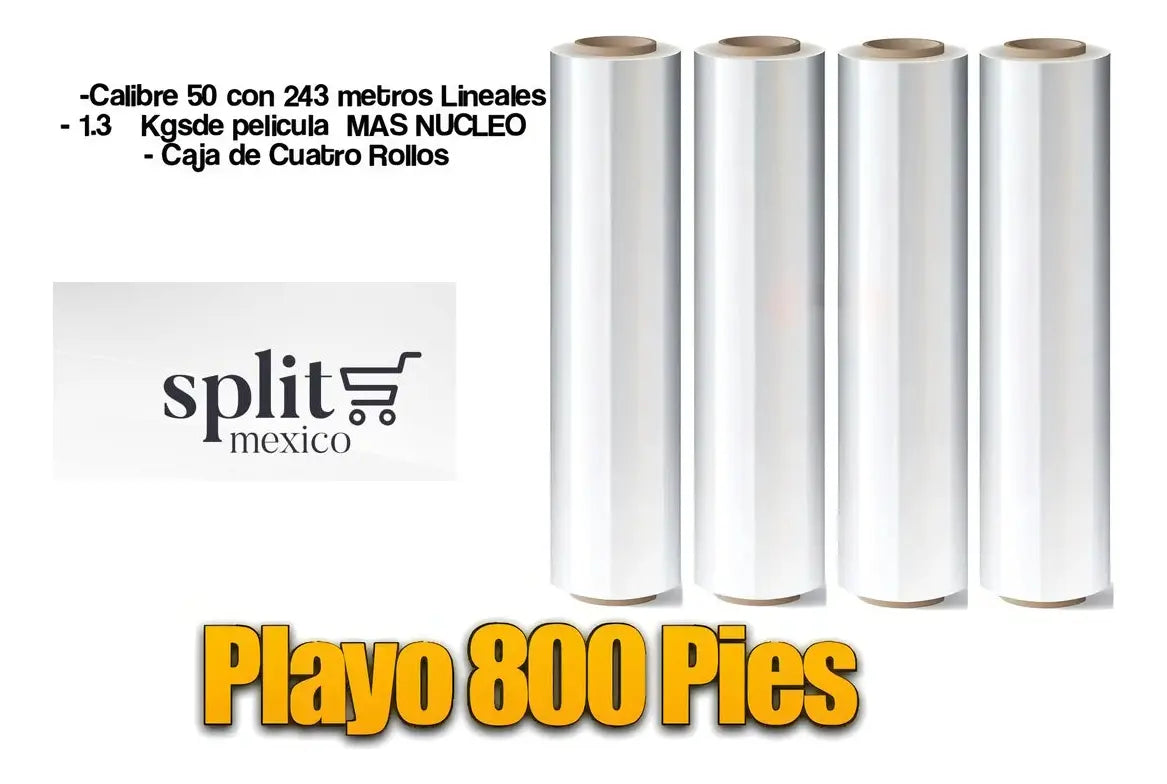 4 Rollos Pelicula Estirable Transparente 18" 800 Pies Emplaye (Copia)