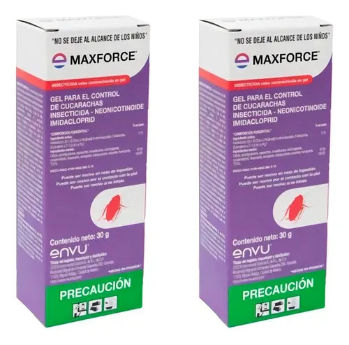 Maxforce Envu 30gr Veneno para Cucarachas Chica y Grande Pack de 2 Pzas