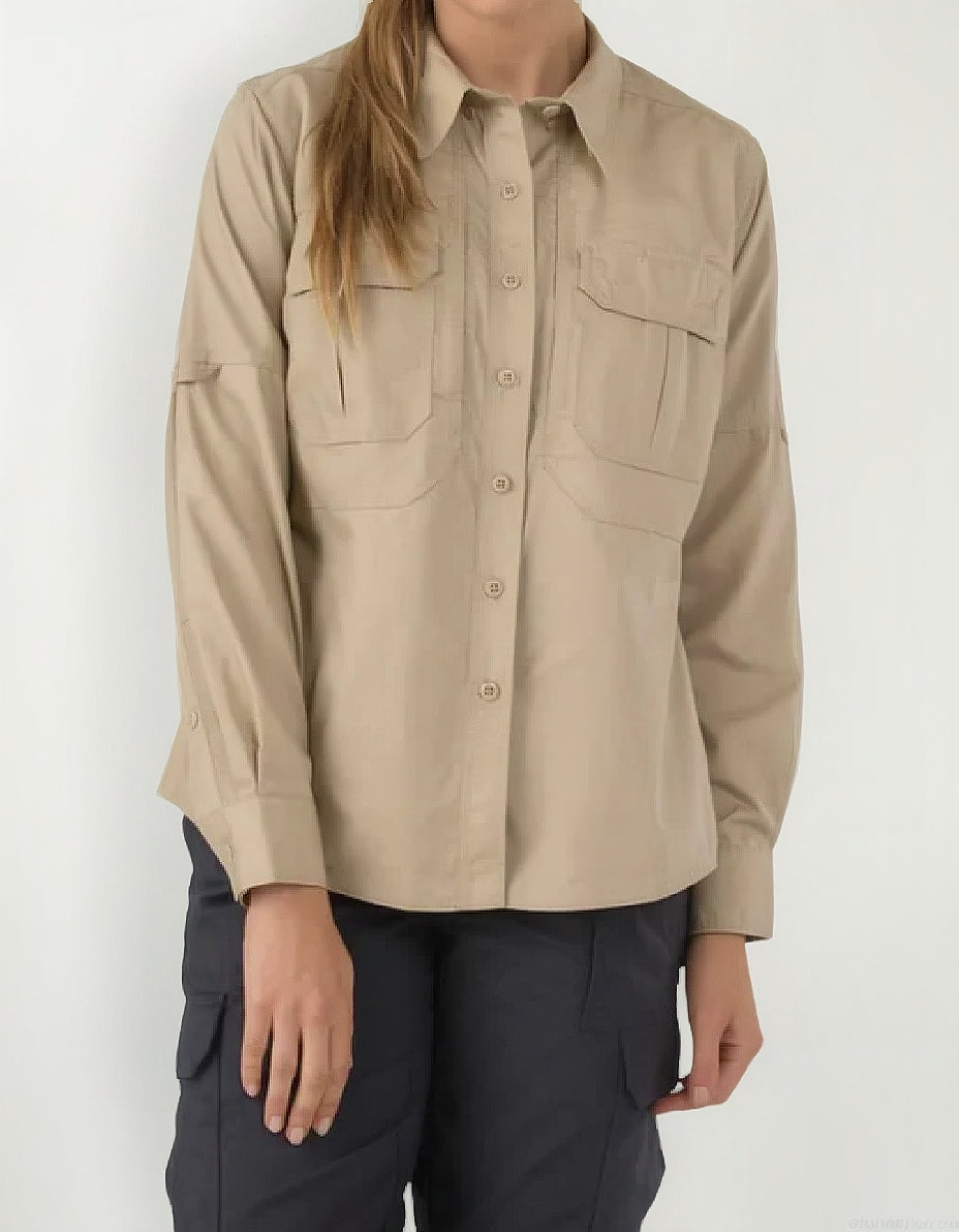 Camisa Blusa Dama Taclite Pro Khaki Manga Larga Marca 5.11