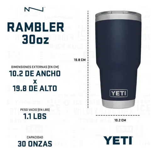 Yeti 30oz Rambler Tumbler 887ml Original Thermal Glass