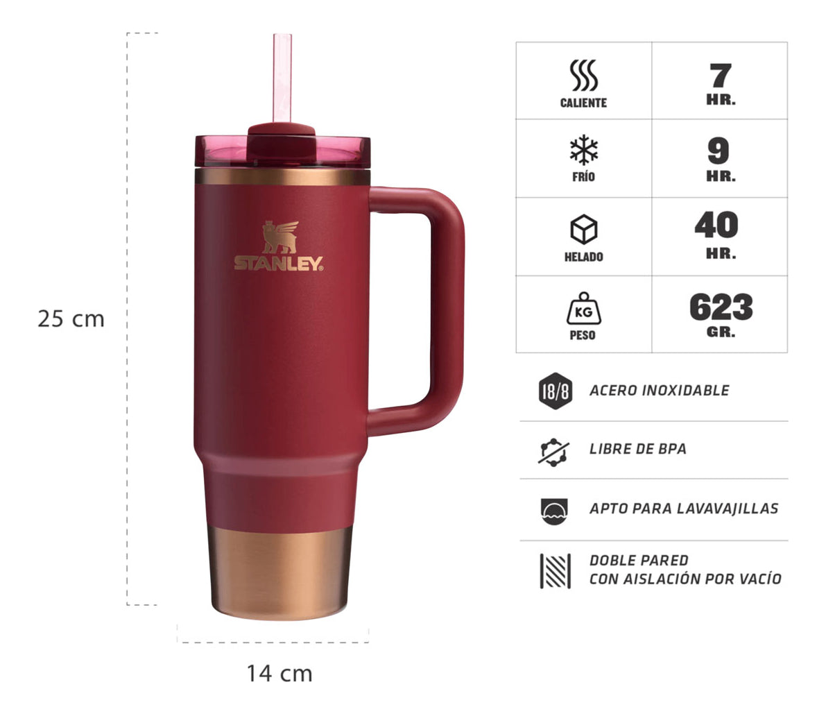Vaso Stanley Quencher 887 Ml Edición Limitada Gilded Po