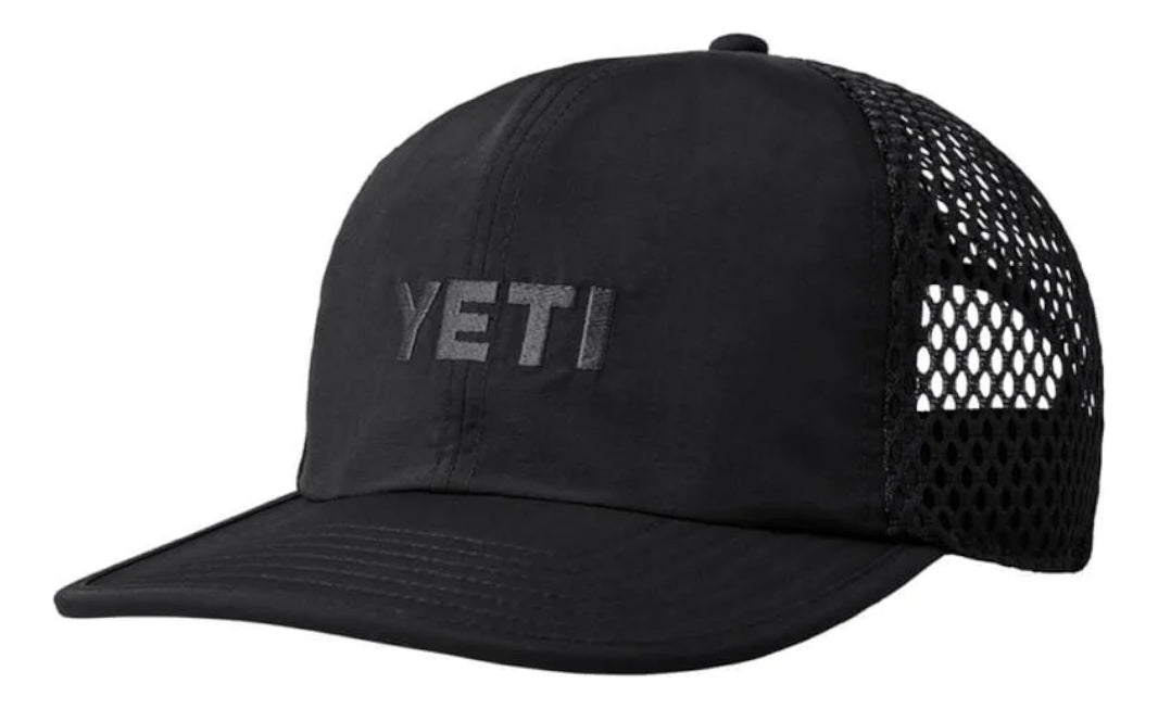 Gorra Flat Brim Mesh Negra Yeti Original Nueva Visera Plana