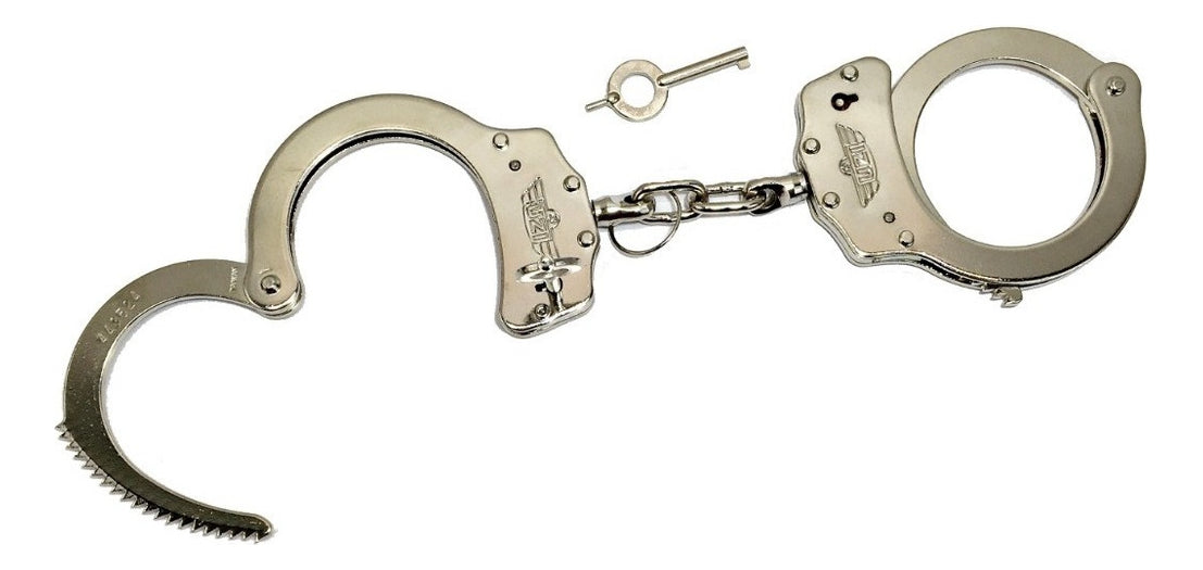 Esposas De Cadena Plata Uzi Acero Inoxidable Doble Bloqueo