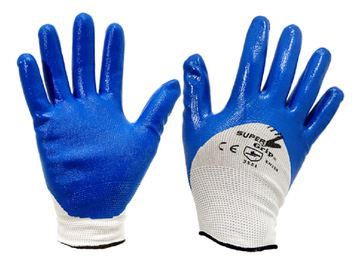 Guantes De Nylon Recubiertos De Nitrilo Azul
