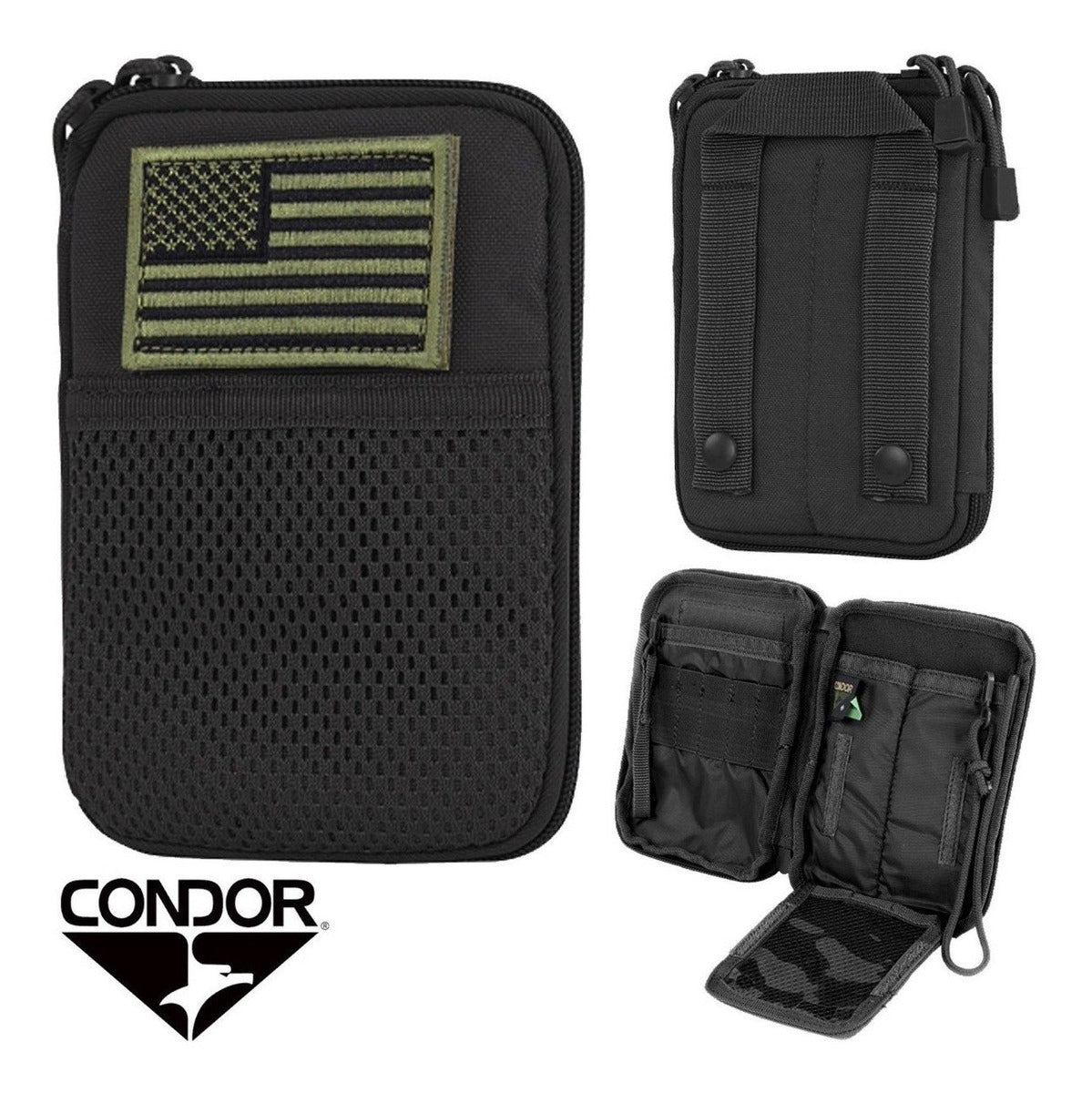 Condor Pocket Pouch Wallet Organizer Bag Flag Black