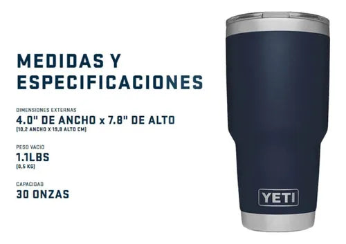 Termo Yeti Rambler 20oz Tumbler Color Rescue Red Liso