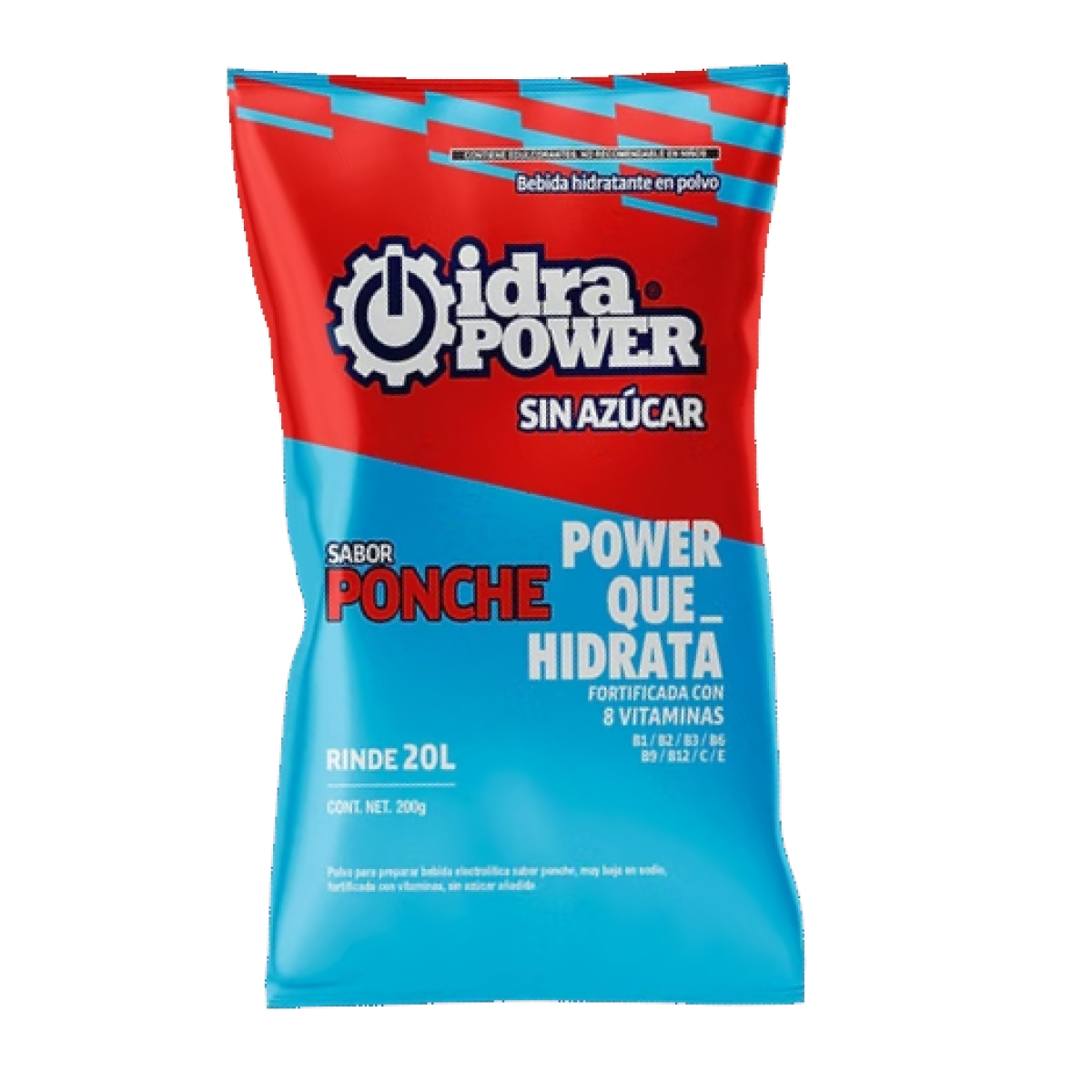 Idrapower Sin Azucar Sobre de 20g para 20 litros Vitaminado Sabores