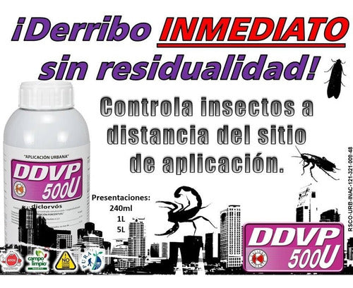 Insecticida Para Cucarachas Alacranes Ddvp 500 U Tridente 1l