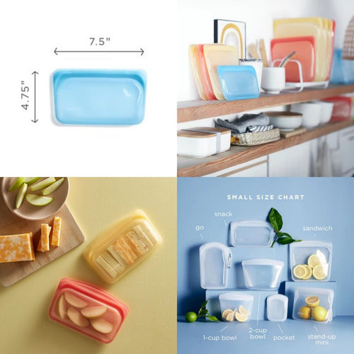 Bolsa Silicona Stasher Reutilizable Cierre Hermetico Snacks