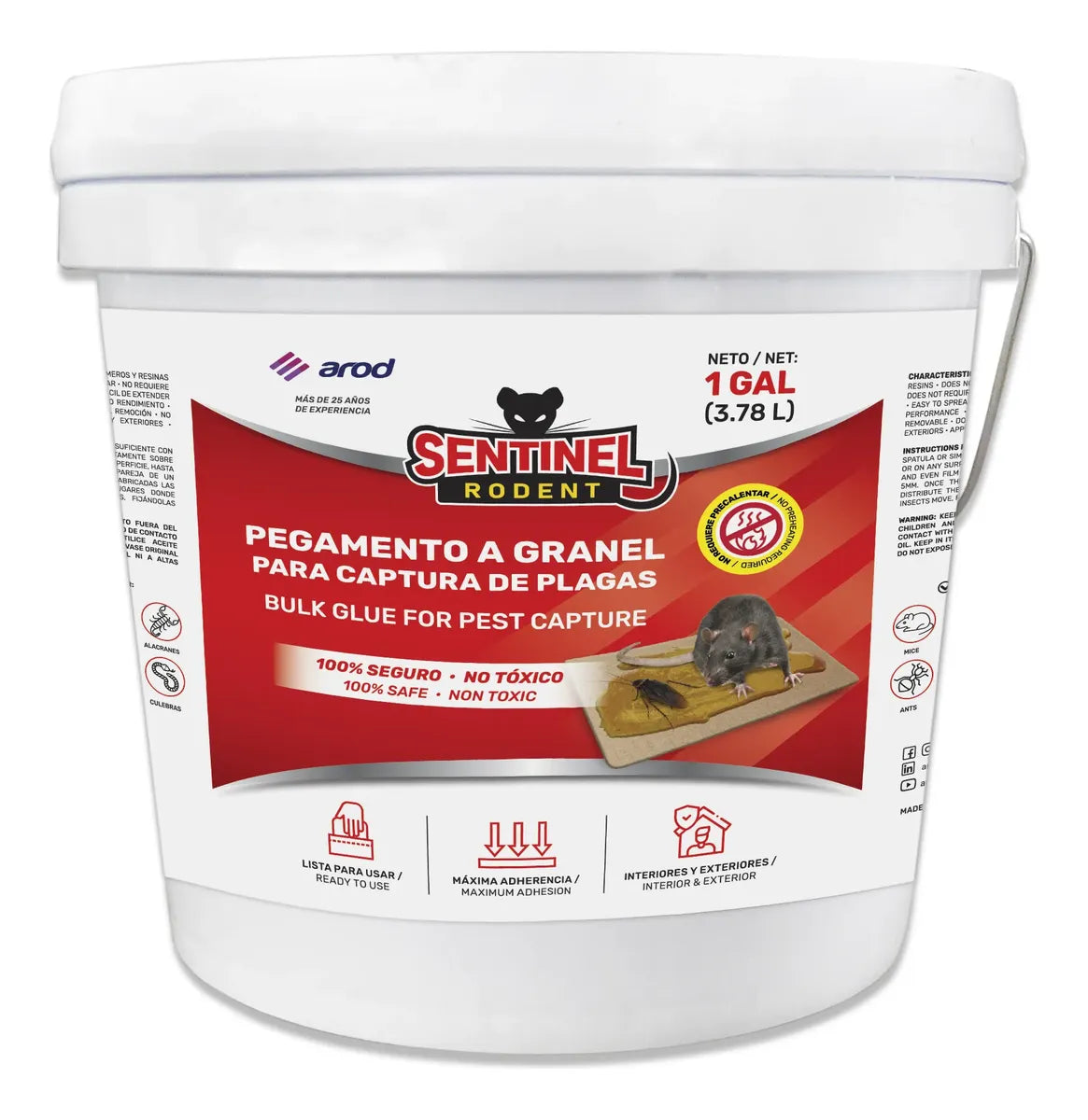 Cubeta Adhesivo Para Ratones Sentinel/Gomaton Pegamento A Granel