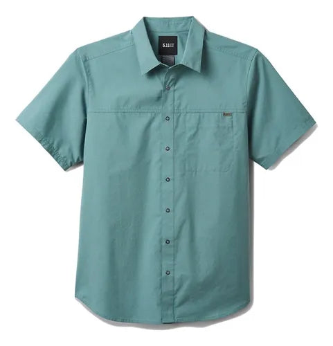Camisa Wyatt M/c Azul Agave 5.11 Tactical Original Casual