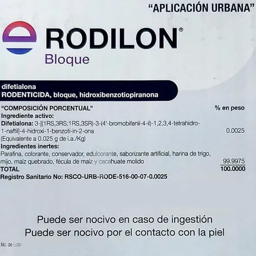 Caja 10pzas de Rodilon Bloque 1 Kg Envu Rodenticida Cebo