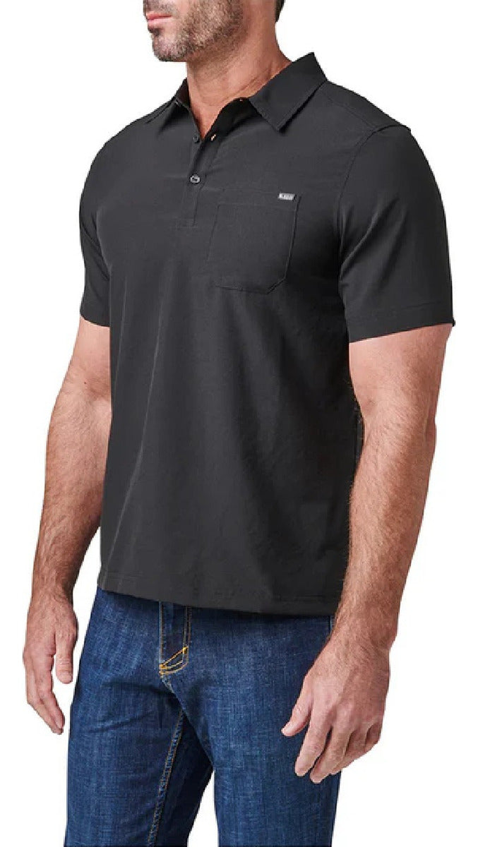 Playera Tipo Polo Manga Corta Flex Negro 5.11 Tactical