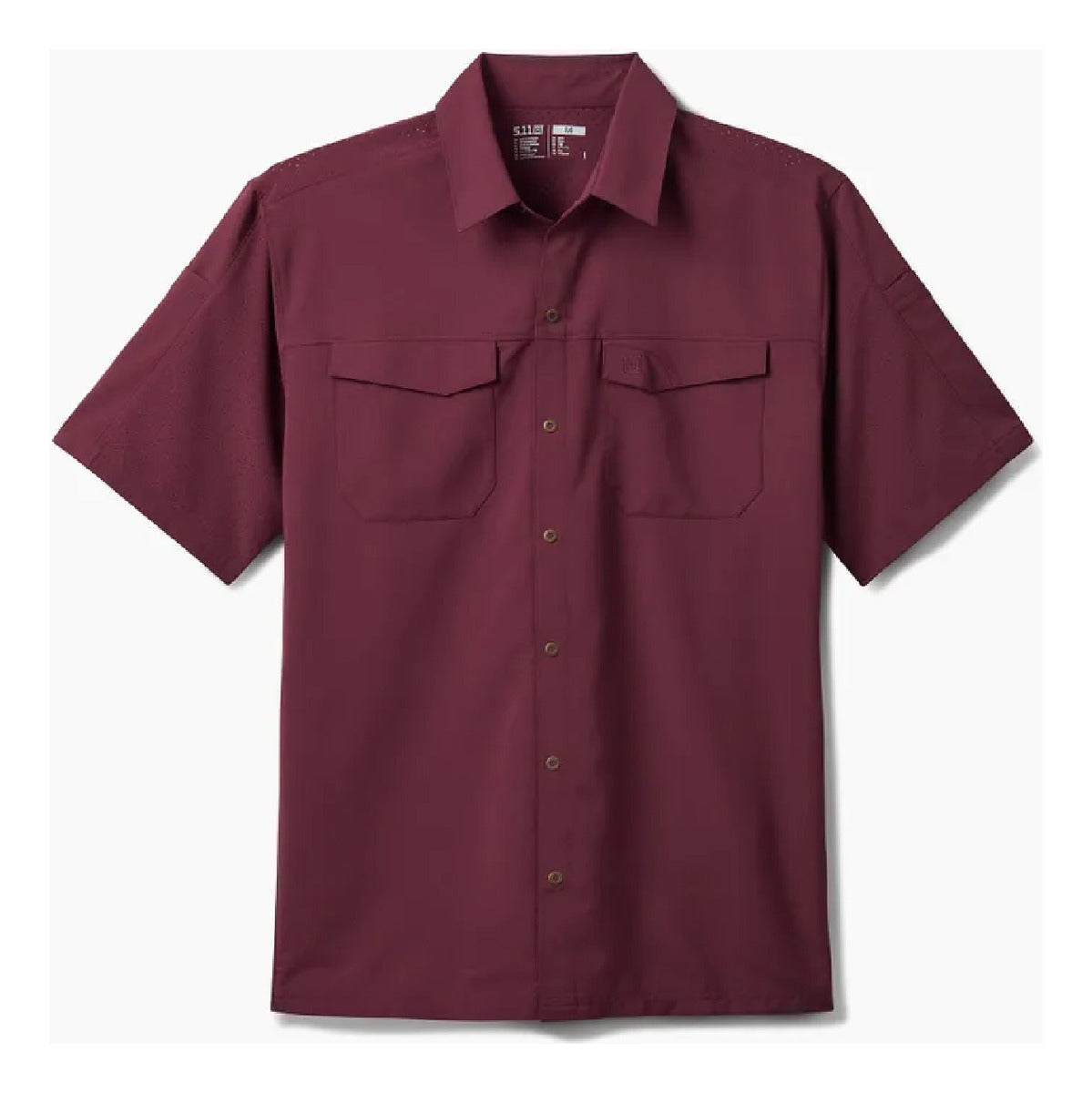 Camisa Casual 5.11 Tactical Burgundy Manga Corta Caballero