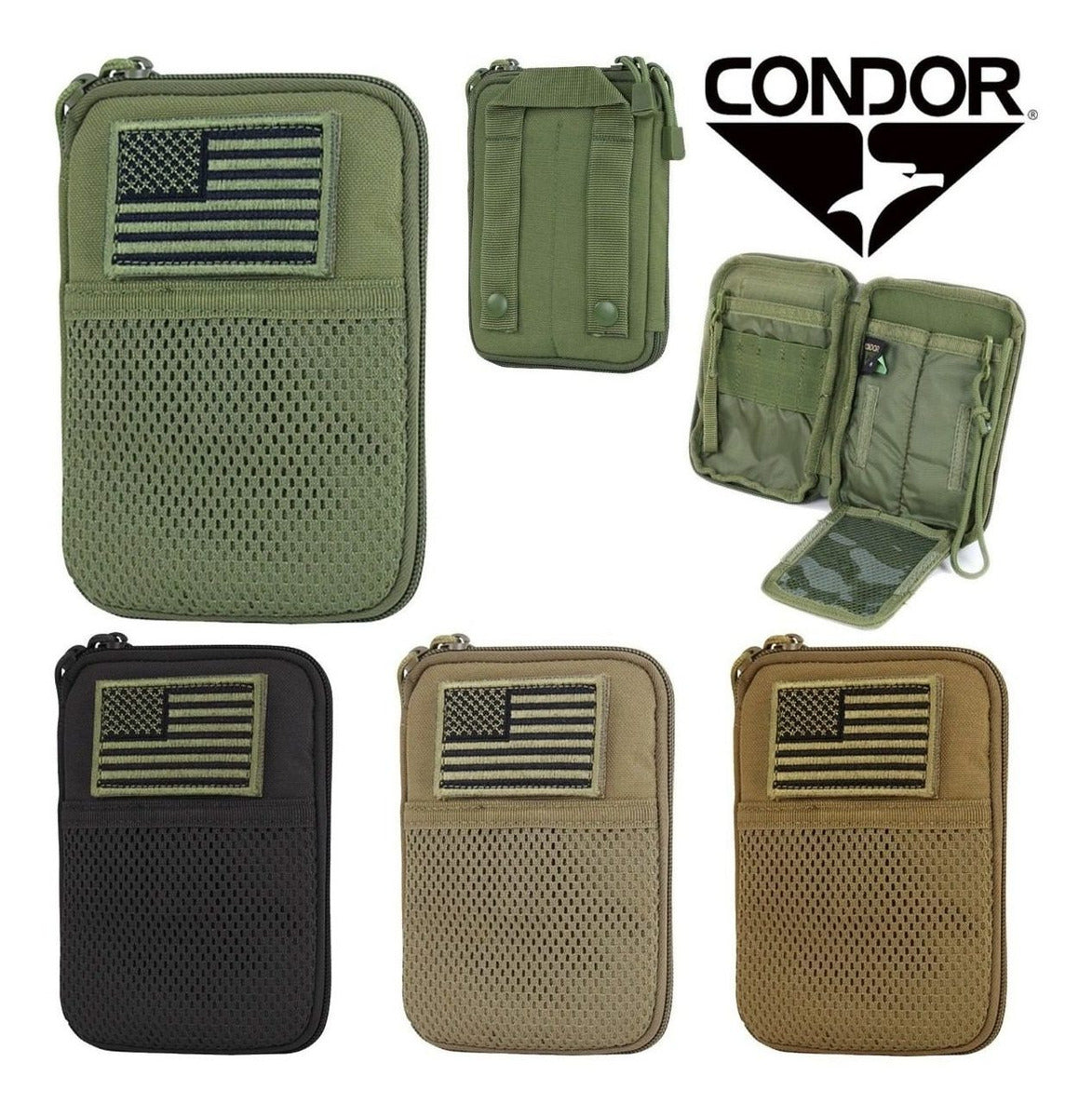 Condor Pocket Pouch Wallet Organizer Bag Flag Black
