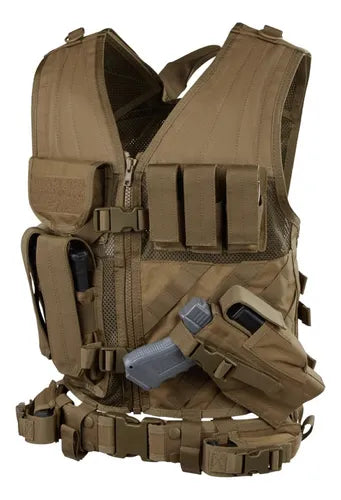 Chaleco Y Cinturon Cross Draw Vest Condor Coyote Original