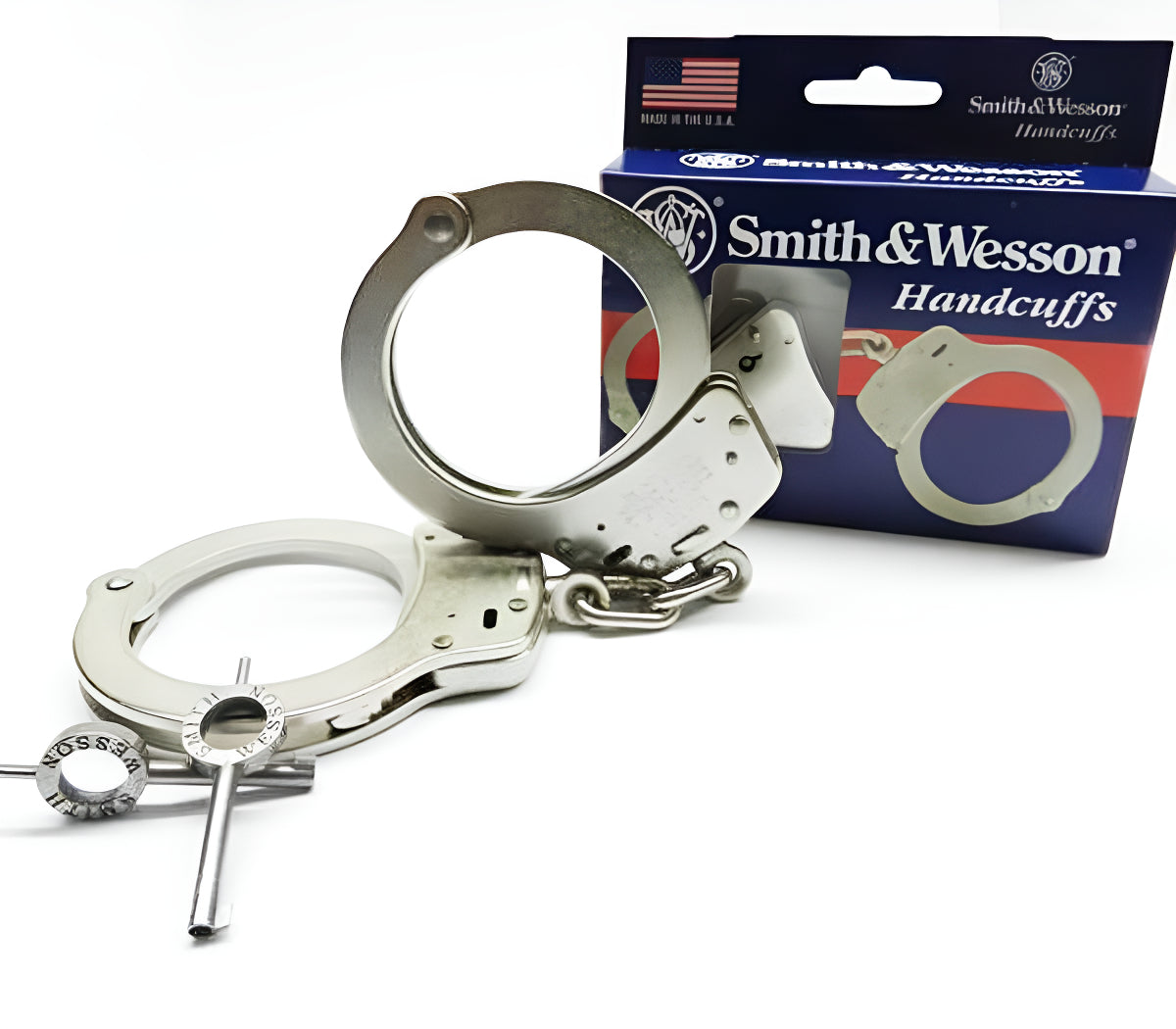 Smith & Wesson Mod. 100 Police Handcuffs, Silver Key Pair