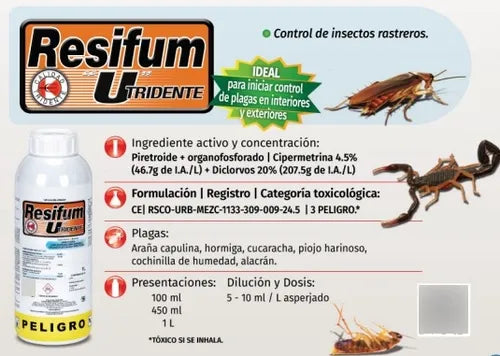 Resifum U Diclorvos Cipermetrina Insecticida Mata Cucarachas