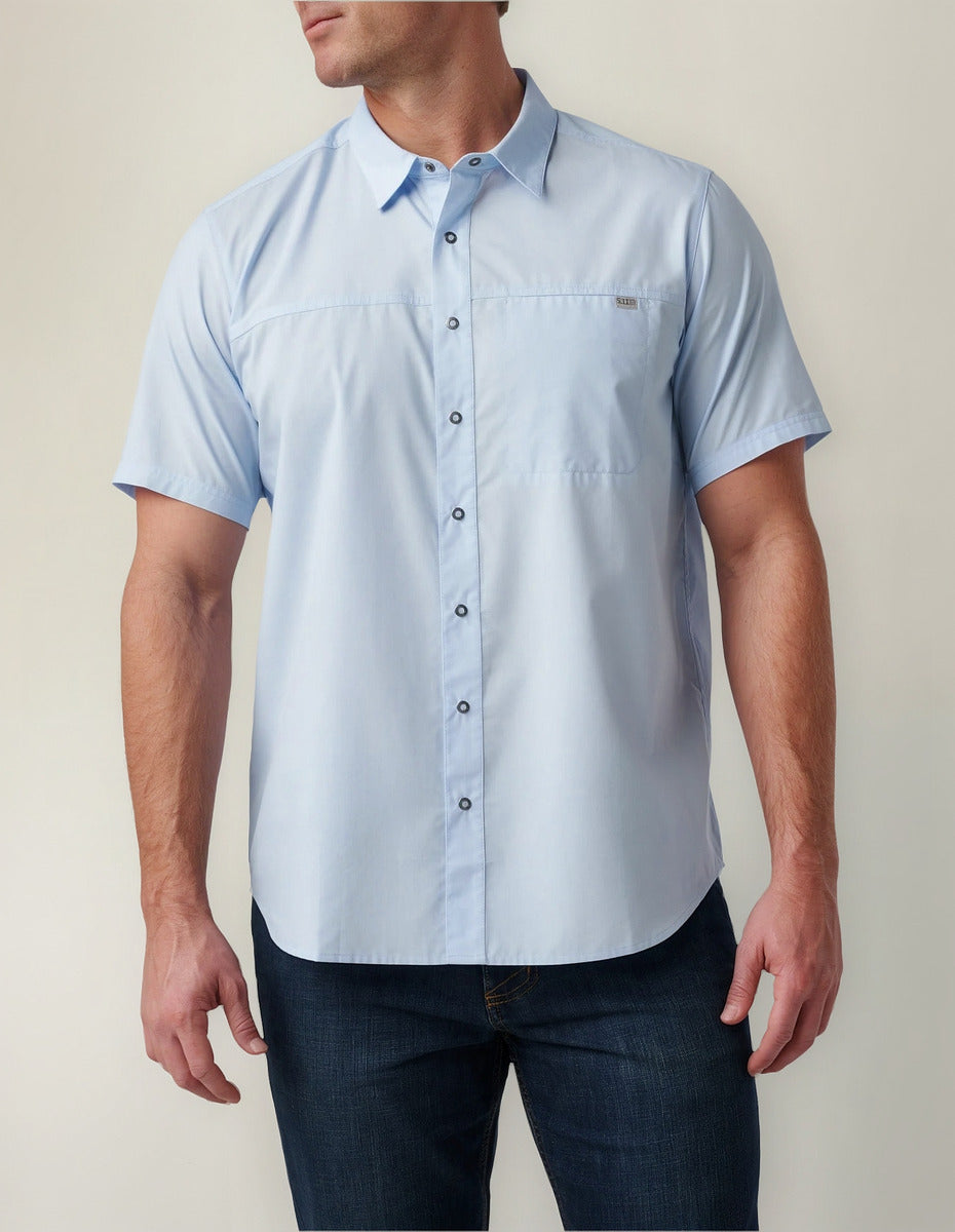 Camisa Wyatt M/c Azul Marca 5.11 Tactical Original Casual