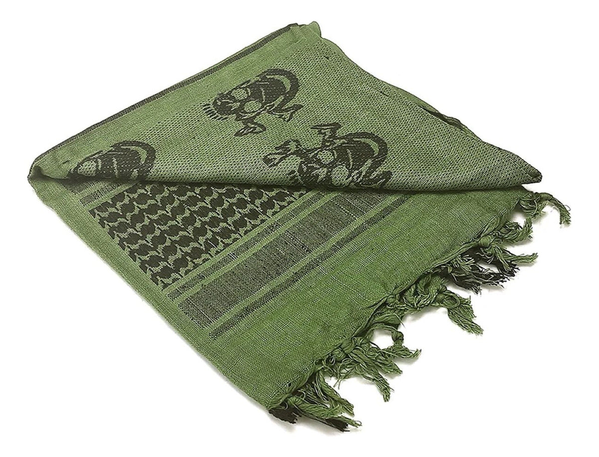 Shemagh 100% Algodón Condor Calaveras Palestina Bufanda New