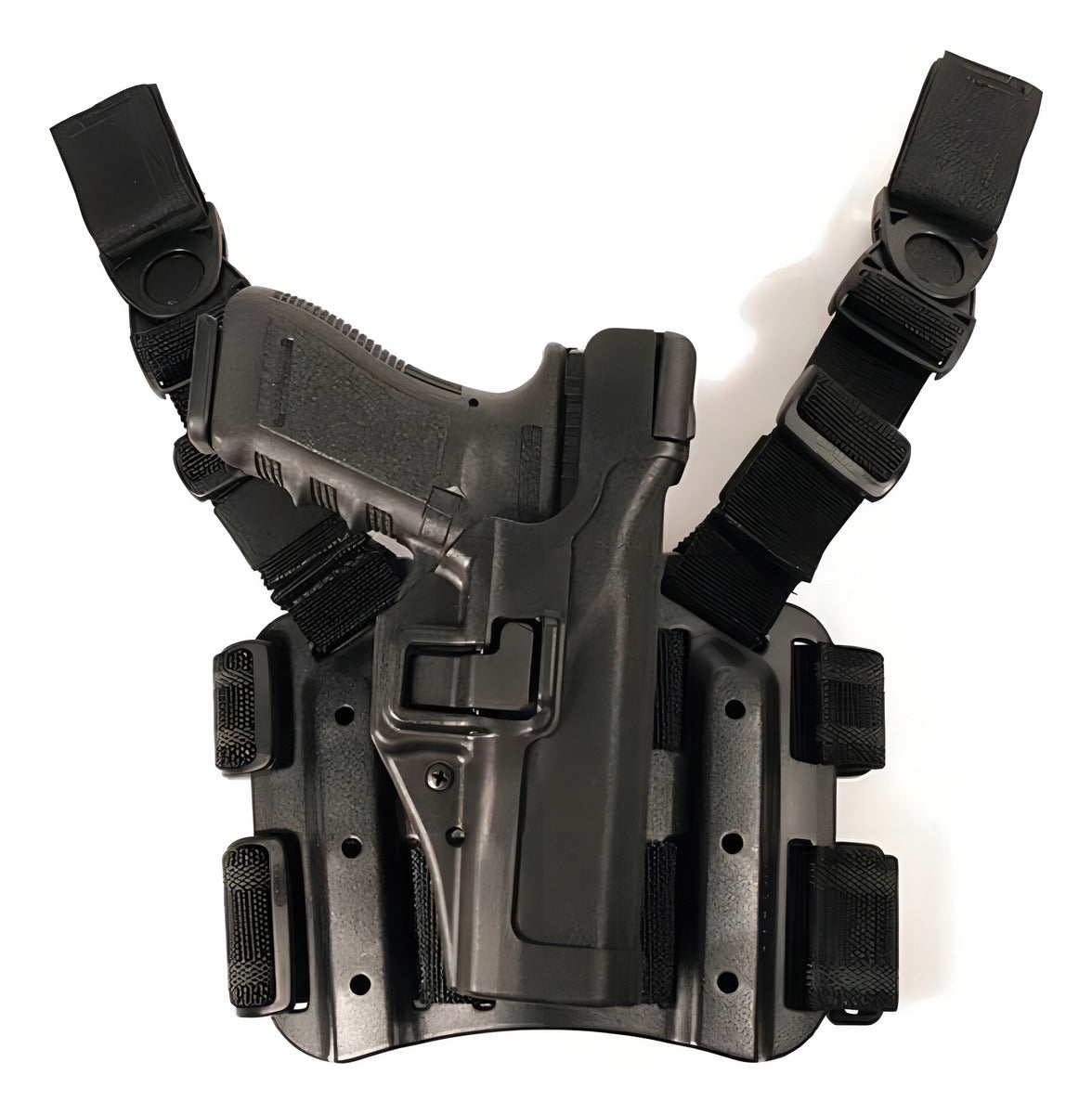 Funda Piernera Serpa Nivel 3 Blackhawk Para Glock 17 Color Negro Orientación De La Mano Diestro