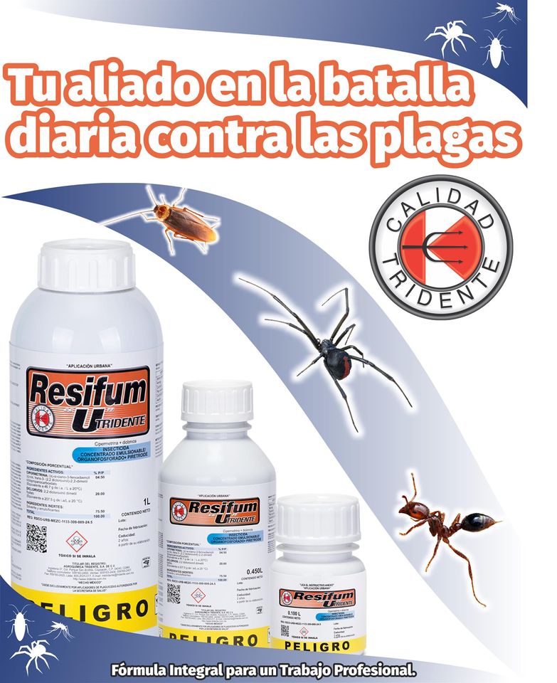 Caja 10pzas de Resifum U Diclorvos Cipermetrina Insecticida Mata Cucarachas Hormigas Grillos Alacranes